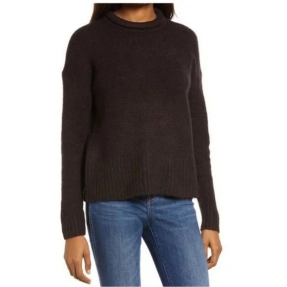 Madewell Fulton Puff Neck Trim Brown Wool Alpaca Sweater Size S (D0038) - Picture 1 of 8